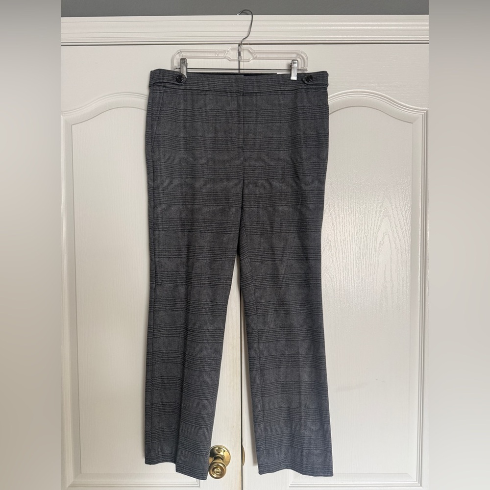 Ann Taylor Trousers – Mid Rise – Gray Plaid- size 12- New with Tags